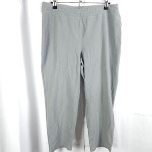 Eileen Fisher Womens Petite Large Gray Pull On Stretch Ankle Pants Made In USA